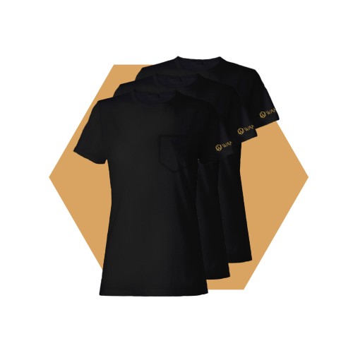 Damska Koszulka Pure Black Wantee czarna 3-Pack Damska Koszulka Pure Black Wantee czarna 3-Pack