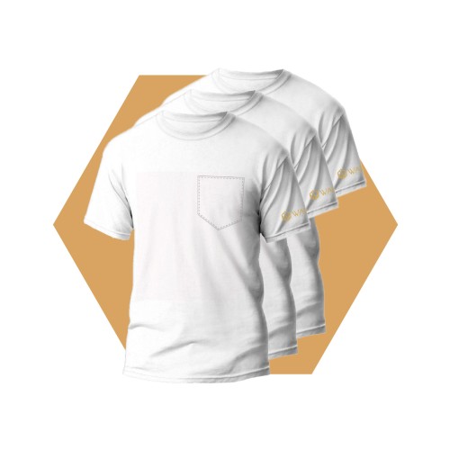 Męska Koszulka Pure White Wantee Biała 3-Pack Męska Koszulka Pure White Wantee Biała 3-Pack