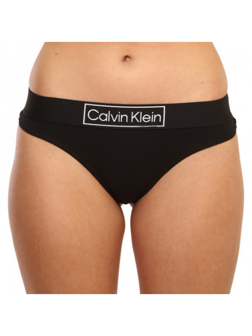 Damskie Stringi Calvin Klein Reimagined Heritage Thong Czarne