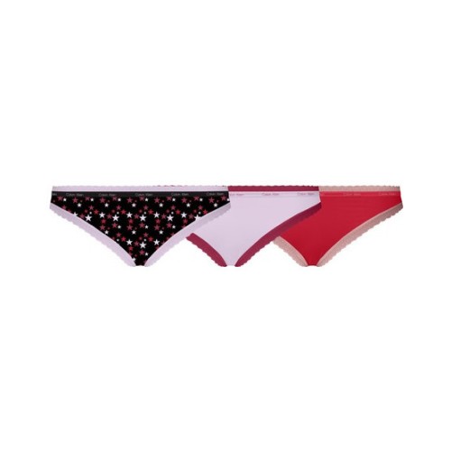 Damskie majtki Calvin Klein Bottoms Up Refresh Bikini czarne, białe, czerwone – 3-pak Damskie majtki Calvin Klein Bottoms Up Refresh Bikini czarne, białe, czerwone – 3-pak