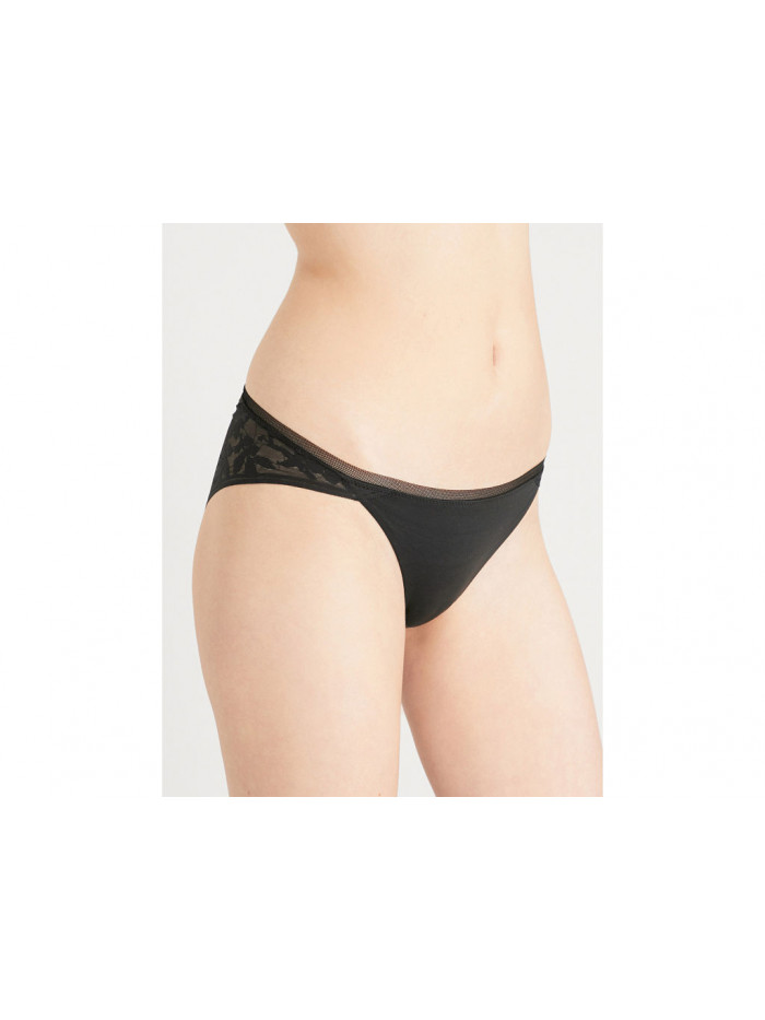 Damskie Majtki Calvin Klein Perfectly Fit Botanical Bikini Czarne