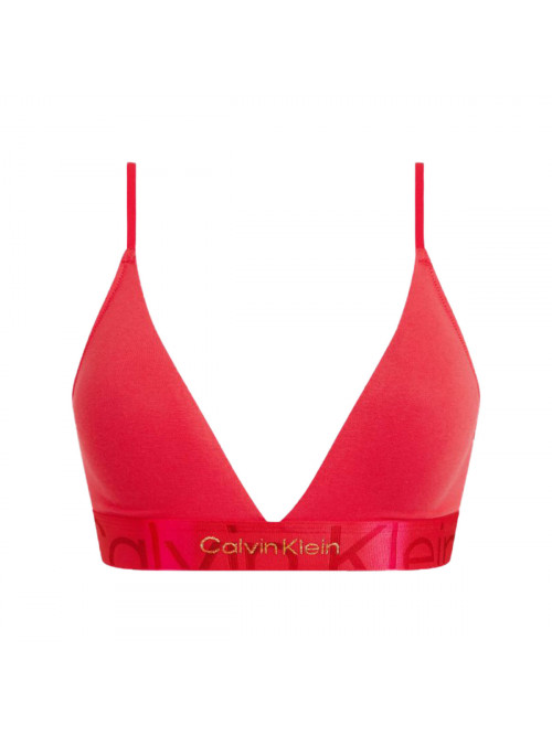 Damski biustonosz Calvin Klein Monolight CTN Holiday-LGHT Lined Triangle czerwony