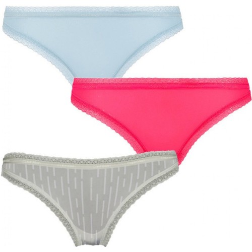 Damskie majtki bikini Calvin Klein Bottoms Up Refresh jasnoniebieskie, jasnozielone, różowe 3-pak Damskie majtki bikini Calvin Klein Bottoms Up Refresh jasnoniebieskie, jasnozielone, różowe 3-pak