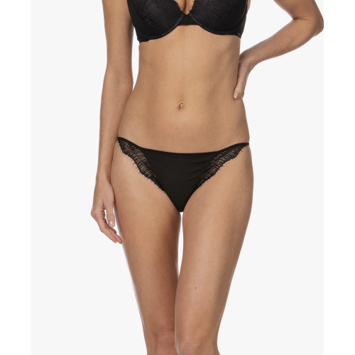 Damskie Majtki Calvin Klein Black Linear Lace-Bikini Czarne Damskie Majtki Calvin Klein Black Linear Lace-Bikini Czarne