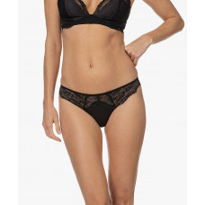 Damskie Stringi Calvin Klein Black Linear Lace-Tho...