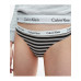 Damskie Stringi Calvin Klein Carousel Thong Ciemnoróżowe, Szare, Paskowane 3-Pack