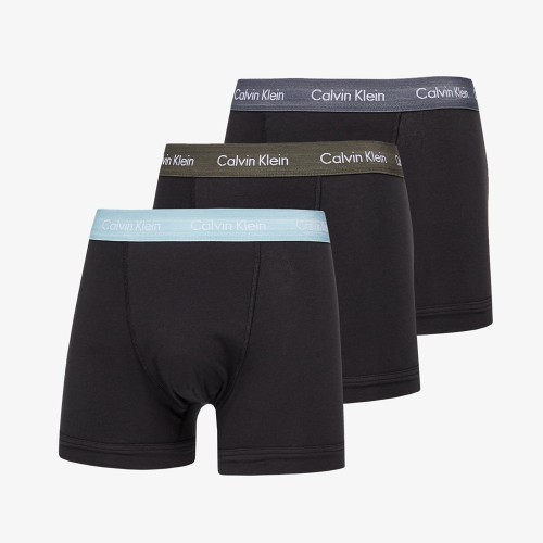 Bokserki Męskie Calvin Klein Cotton Stretch Trunk Czarno-Szare, Zielone, Turkusowe 3-Pack Bokserki Męskie Calvin Klein Cotton Stretch Trunk Czarno-Szare, Zielone, Turkusowe 3-Pack