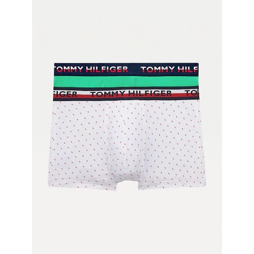 Męskie Bokserki Tommy Hilfiger Color Printed Białe, Zielone 2-Pak Męskie Bokserki Tommy Hilfiger Color Printed Białe, Zielone 2-Pak