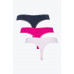 Damskie stringi Tommy Hilfiger Recycled Micro Lace Thong jasnoróżowe, ciemnoróżowe, czarne 3-pak