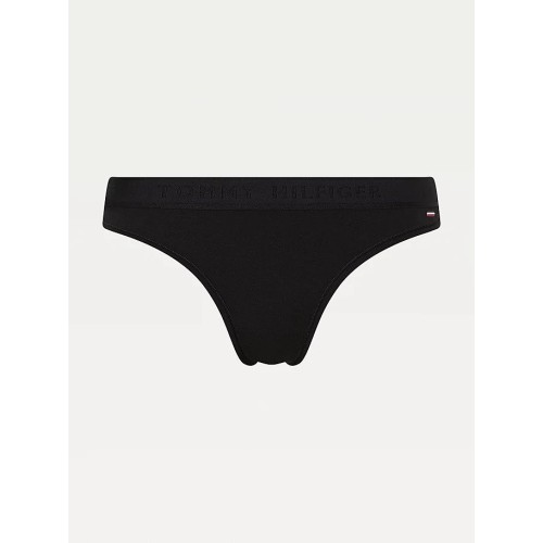 Damskie Stringi Tommy Hilfiger SEACELL-Tonal Logo Waistband Czarne Damskie Stringi Tommy Hilfiger SEACELL-Tonal Logo Waistband Czarne