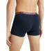 Męskie bokserki Tommy Hilfiger Trunk Printed WB czarne z paskiem w kratkę 3-pack