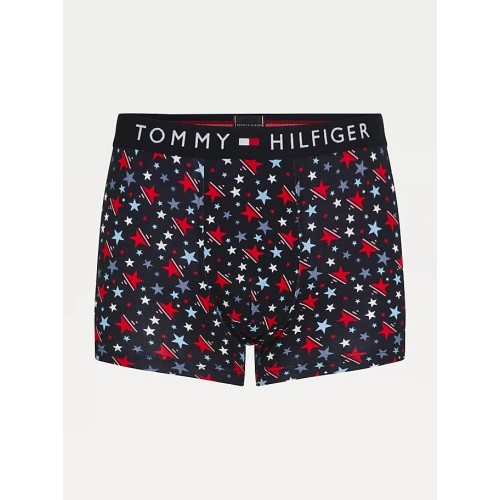 Męskie Bokserki Tommy Original CTN Trunk Print Czarne / Wzorzyste