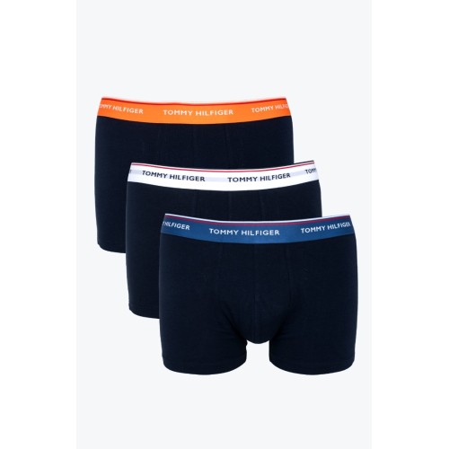 Bokserki Męskie Tommy Hilfiger Premium Essentials Granatowe z Kolorowym Pasem 3-Pack