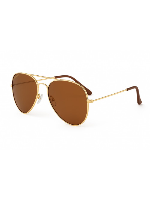 Okulary przeciwsłoneczne Aviator Pilot Gold polaryzacyjne